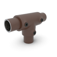 Buiskoppeling Lang T-stuk - vintage bruin-C / 33,7 mm